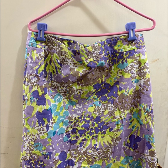 Talbots Dresses & Skirts - Talbots Purple, Lime & Aqua Floral Print Skirt